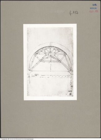 Vorderseite von Kunstbibliothek [https://www.deutsche-digitale-bibliothek.de/content/lizenzen/rv-ez/] Codex Destailleur DSt. Peter: Lehrgerüst für die Einwölbung der Kreuzarme - , bh070244_recto. Foto.