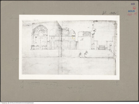 Vorderseite von Kunstbibliothek [https://www.deutsche-digitale-bibliothek.de/content/lizenzen/rv-ez/] Codex Destailleur DVilla Lante: Schnitt und Innenaufriss - Gesamtansicht, bh070246_recto. Foto.