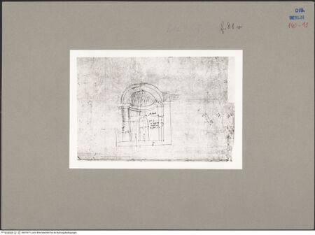 Vorderseite von Kunstbibliothek [https://www.deutsche-digitale-bibliothek.de/content/lizenzen/rv-ez/] Codex Destailleur DSt. Peter: Dachzone mit Eingang zum oberen Umgang - , bh070271_recto. Foto.