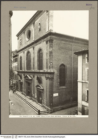 Vorderseite von Alinari [https://www.deutsche-digitale-bibliothek.de/content/lizenzen/rv-ez/] Santa Maria dell'AnimaFassade - Ansicht von Nordosten, bh071155_recto. Foto.