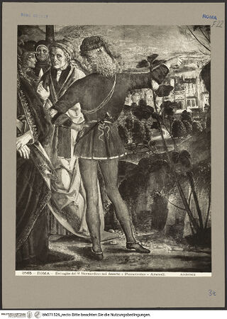 Vorderseite von Alinari [https://www.deutsche-digitale-bibliothek.de/content/lizenzen/rv-ez/] Szenen aus dem Leben des heiligen Bernhardin von SienaDer heilige Bernhardin von Siena in der Einöde - Detail: Figur in Rückansicht im Zentrum, bh071526_recto. Foto.