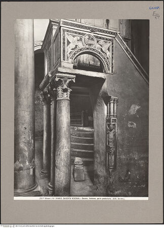 Vorderseite von Alinari [https://www.deutsche-digitale-bibliothek.de/content/lizenzen/rv-ez/] Kanzel - Seitenansicht (von Südwesten), bh071623_recto. Foto.