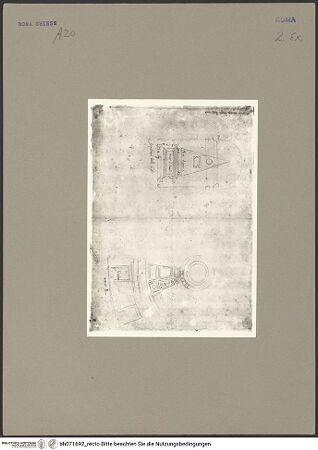 Vorderseite von Soprintendenza alle Gallerie per le Provicie di Firenze [https://www.deutsche-digitale-bibliothek.de/content/lizenzen/rv-ez/] Zeichnungen zur Cappella Chigi - , bh071692_recto. Foto.