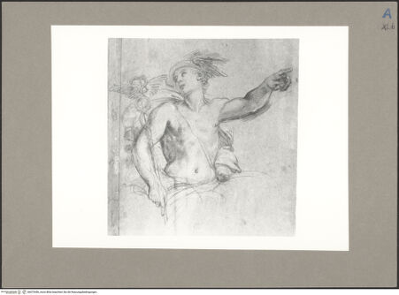 Vorderseite von Villani? [https://www.deutsche-digitale-bibliothek.de/content/lizenzen/rv-ez/] Studie für Merkur (Studie für "Der Sturz des Phaeton", Palazzo Odescalchi/Giustiniani, Bassano Romano) - , bh073456_recto. Foto.