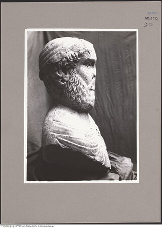 Vorderseite von Sopr. BAS NA [https://www.deutsche-digitale-bibliothek.de/content/lizenzen/rv-ez/] Büste des Taddeo da Sessa (Thaddeus de Suessa) - Profil von links, bh073861_recto. Foto.