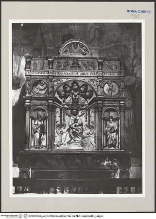 Vorderseite von ICCD [https://www.deutsche-digitale-bibliothek.de/content/lizenzen/rv-ez/] Altar der Cappella Salviati - Gesamtansicht, bh074147_recto. Foto.