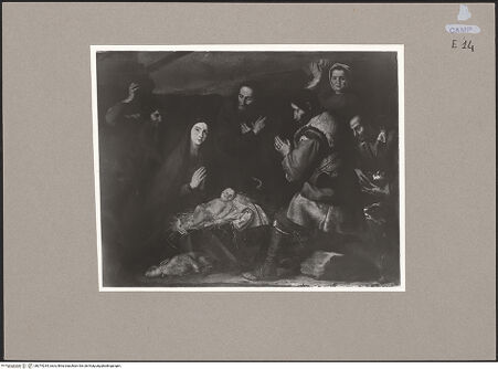 Vorderseite von Sopr. BAS NA [https://www.deutsche-digitale-bibliothek.de/content/lizenzen/rv-ez/] Anbetung des Christuskindes durch die Hirten - Gesamtansicht, bh074234_recto. Foto.