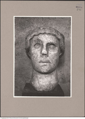 Vorderseite von Sopr. BAS NA [https://www.deutsche-digitale-bibliothek.de/content/lizenzen/rv-ez/] Kopf der Capua Fidelis - Frontalansicht, bh074259_recto. Foto.