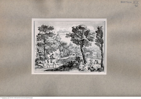 Vorderseite von  [http://creativecommons.org/publicdomain/mark/1.0/] Landschaft mit Kartenspielern - , bh074611. Foto.