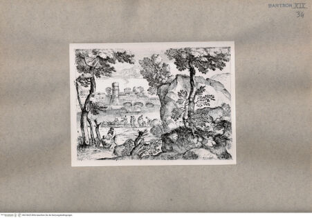 Vorderseite von  [http://creativecommons.org/publicdomain/mark/1.0/] Landschaft mit einem Fluss - , bh074625. Foto.