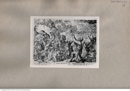 Vorderseite von  [http://creativecommons.org/publicdomain/mark/1.0/] Die Armee des Pharaos durchquert das Rote Meer - , bh074866. Foto.