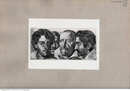 Vorderseite von  [http://creativecommons.org/publicdomain/mark/1.0/] Vier Köpfe - , bh074944. Foto.