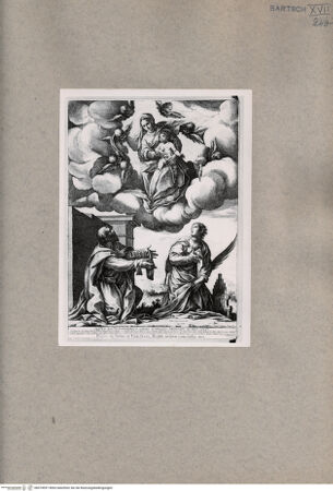 Vorderseite von  [http://creativecommons.org/publicdomain/mark/1.0/] Madonna mit heiligem Vinzenz und heiliger Katharina - , bh074997. Foto.