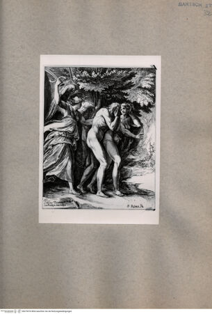 Vorderseite von  [http://creativecommons.org/publicdomain/mark/1.0/] Die Vertreibung aus dem Paradies - , bh075076. Foto.