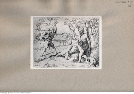 Vorderseite von  [http://creativecommons.org/publicdomain/mark/1.0/] Adam und Eva mit Kain und Abel (aus "Biblische Szenen") - , bh075310. Foto.