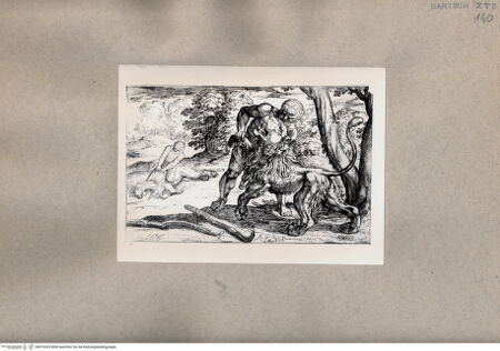 Vorderseite von  [http://creativecommons.org/publicdomain/mark/1.0/] Herkules und der Löwe - , bh075325. Foto.