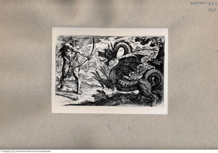 Vorderseite von  [http://creativecommons.org/publicdomain/mark/1.0/] Herkules und der Drache - , bh075326. Foto.