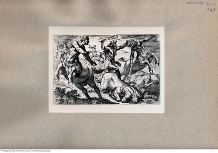 Vorderseite von  [http://creativecommons.org/publicdomain/mark/1.0/] Herkules und die Kentauren - , bh075327. Foto.