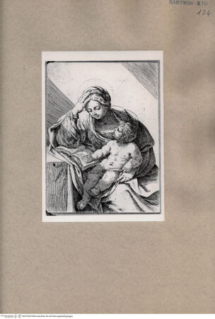 Vorderseite von  [http://creativecommons.org/publicdomain/mark/1.0/] Madonna und Kind - , bh075365. Foto.