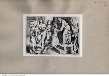 Vorderseite von  [http://creativecommons.org/publicdomain/mark/1.0/] Die Königin von Saba bringt Salomo Geschenke - , bh075370. Foto.