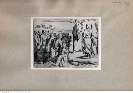 Vorderseite von  [http://creativecommons.org/publicdomain/mark/1.0/] Moses zeigt dem Volk die Gebote - , bh075376. Foto.