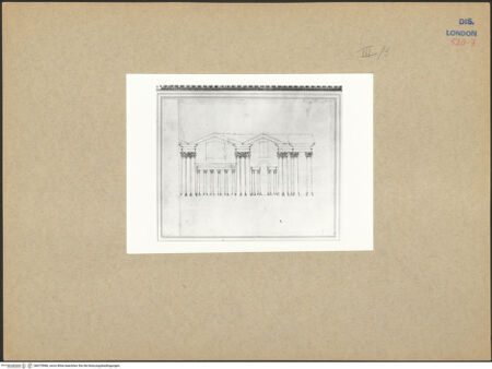 Vorderseite von ICCD [https://www.deutsche-digitale-bibliothek.de/content/lizenzen/rv-ez/] Rom, Nerothermen, Teilaufriss einer Fassade des zentralen Atriums? - , bh075986_recto. Foto.