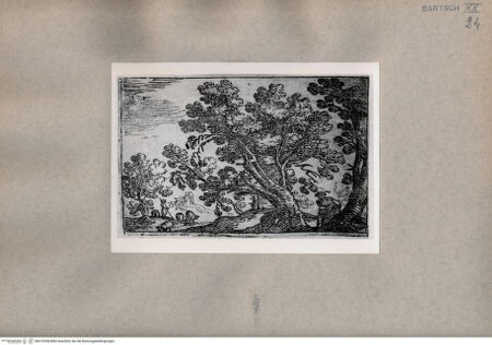 Vorderseite von  [http://creativecommons.org/publicdomain/mark/1.0/] Landschaft mit einem Hirten und seiner Herde - , bh076358. Foto.