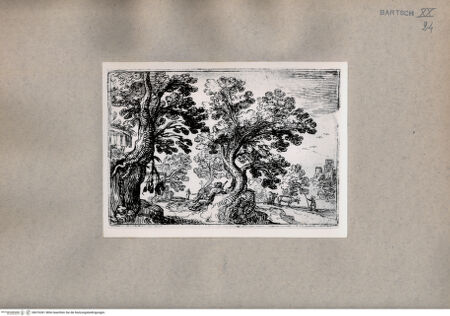 Vorderseite von  [http://creativecommons.org/publicdomain/mark/1.0/] Landschaft mit Hirten - , bh076361. Foto.