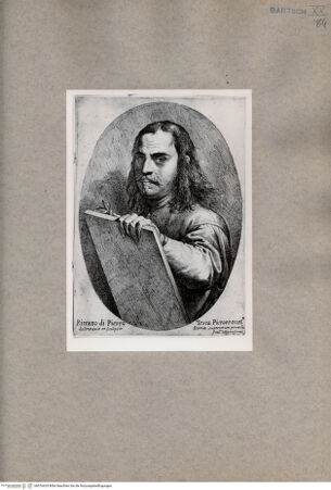 Vorderseite von  [http://creativecommons.org/publicdomain/mark/1.0/] Selbstbildnis des Pietro Testa - , bh076429. Foto.