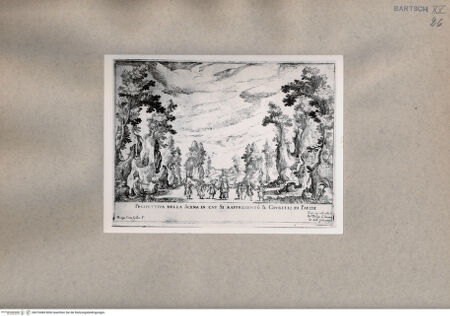 Vorderseite von  [http://creativecommons.org/publicdomain/mark/1.0/] Ansicht der Szenerie in welcher sich das Urteil des Paris darstellt - , bh076484. Foto.