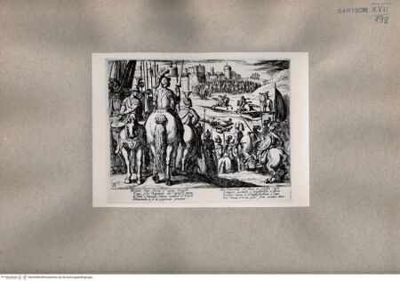 Vorderseite von  [http://creativecommons.org/publicdomain/mark/1.0/] Szene des Gesangs des befreiten Jerusalems (Tasso) - , bh076508. Foto.