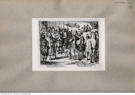 Vorderseite von  [http://creativecommons.org/publicdomain/mark/1.0/] Szene des Gesangs des befreiten Jerusalems (Tasso) - , bh076511. Foto.