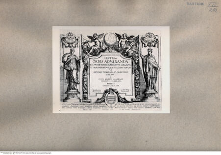 Vorderseite von  [http://creativecommons.org/publicdomain/mark/1.0/] Das Frontispiz für die Weltwunder - , bh076529. Foto.