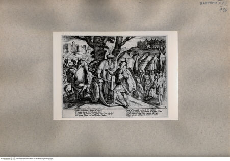 Vorderseite von  [http://creativecommons.org/publicdomain/mark/1.0/] Szene des Gesangs des befreiten Jerusalems (Tasso) - , bh076537. Foto.