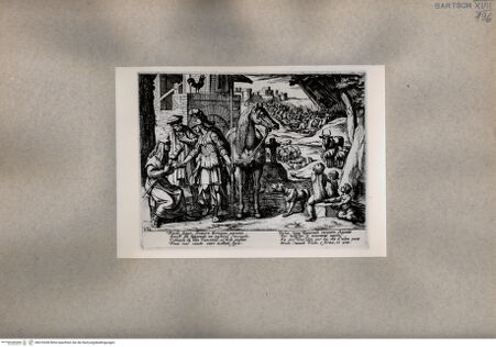 Vorderseite von  [http://creativecommons.org/publicdomain/mark/1.0/] Szene des Gesangs des befreiten Jerusalems (Tasso) - , bh076538. Foto.