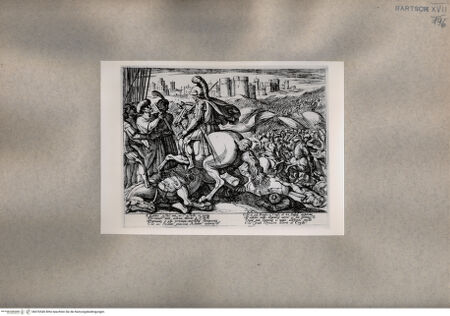 Vorderseite von  [http://creativecommons.org/publicdomain/mark/1.0/] Szene des Gesangs des befreiten Jerusalems (Tasso) - , bh076540. Foto.