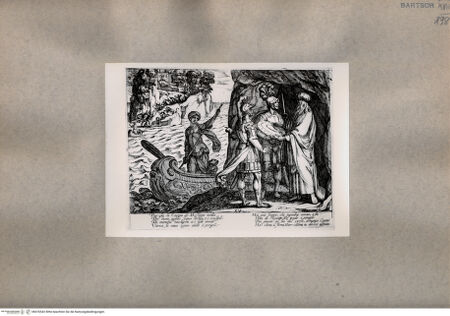 Vorderseite von  [http://creativecommons.org/publicdomain/mark/1.0/] Szene des Gesangs des befreiten Jerusalems (Tasso) - , bh076542. Foto.