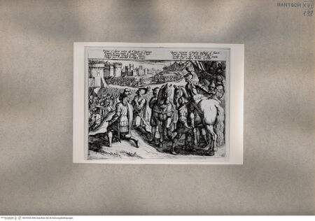 Vorderseite von  [http://creativecommons.org/publicdomain/mark/1.0/] Szene des Gesangs des befreiten Jerusalems (Tasso) - , bh076543. Foto.