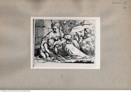 Vorderseite von  [http://creativecommons.org/publicdomain/mark/1.0/] Heilige Familie und Johannes - , bh076567. Foto.