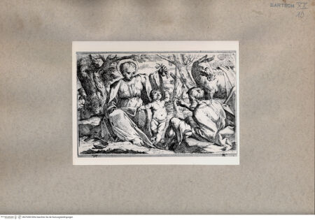 Vorderseite von  [http://creativecommons.org/publicdomain/mark/1.0/] Die Ruhe auf der Flucht nach Ägypten - , bh076569. Foto.