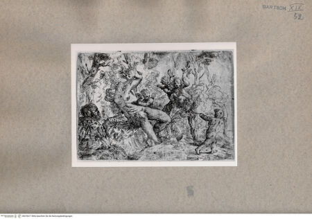 Vorderseite von  [http://creativecommons.org/publicdomain/mark/1.0/] Satyr und Amor - , bh076677. Foto.