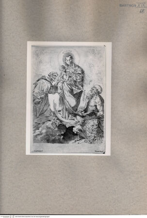 Vorderseite von  [http://creativecommons.org/publicdomain/mark/1.0/] Maria mit dem Jesusknaben, den heiligen Hieronymus und Franziskus - , bh076694. Foto.