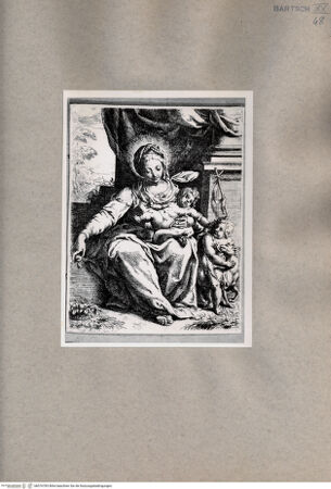 Vorderseite von  [http://creativecommons.org/publicdomain/mark/1.0/] Madonna mit Kind - , bh076783. Foto.
