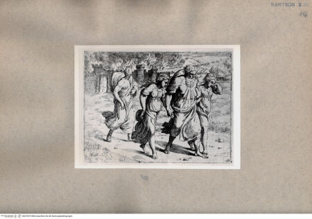 Vorderseite von  [http://creativecommons.org/publicdomain/mark/1.0/] Lot verlässt mit seiner Familie Sodom - , bh076979. Foto.