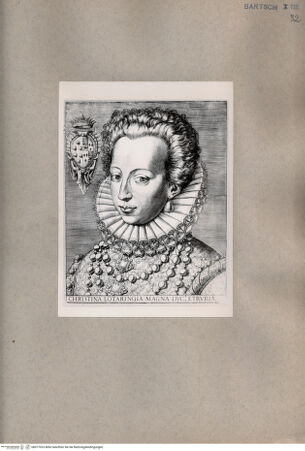 Vorderseite von  [http://creativecommons.org/publicdomain/mark/1.0/] Christine von Lothringen - , bh077033. Foto.