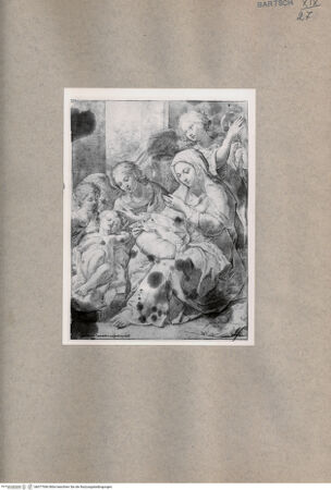 Vorderseite von  [http://creativecommons.org/publicdomain/mark/1.0/] Madonna mit Kind und Engeln - , bh077066. Foto.