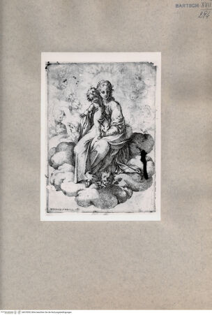 Vorderseite von  [http://creativecommons.org/publicdomain/mark/1.0/] Madonna mit Kind - , bh078592. Foto.