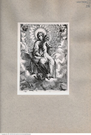 Vorderseite von  [http://creativecommons.org/publicdomain/mark/1.0/] Madonna mit Kind - , bh078593. Foto.