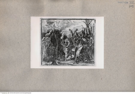 Vorderseite von  [http://creativecommons.org/publicdomain/mark/1.0/] Moses schlägt Wasser aus dem Felsen - , bh078635. Foto.