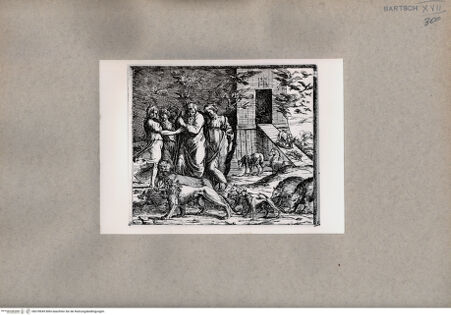 Vorderseite von  [http://creativecommons.org/publicdomain/mark/1.0/] Noah, seine Familie und die Tiere verlassen die Arche - , bh078649. Foto.